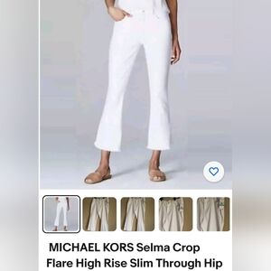 Michael Kors White Denim Flare Pants